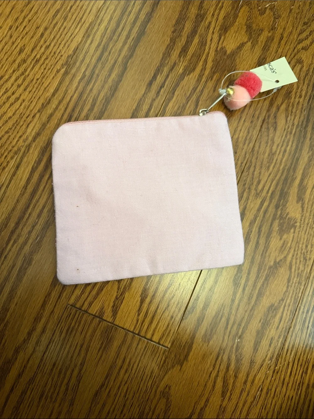 Pink Beaded Swan Zip Pouch